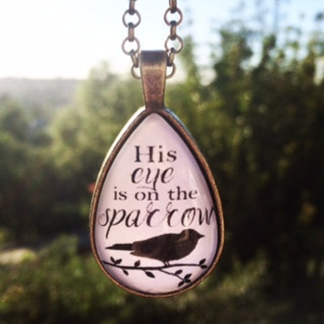 His Eye is on the Sparrow Pendant Necklace - Etsy
