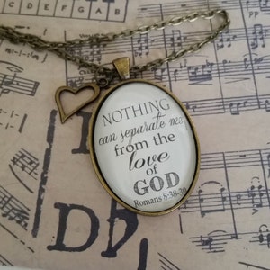 Romans 8:38-39 Pendant Necklace &quot;Nothing can separate me from the love of God.&quot;