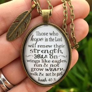 Isaiah 40:31 Bible Verse Pendant Necklace