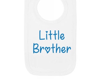 Little Brother Baby Bib - Newborn Baby Gift - 100% Cotton Baby Keepsake