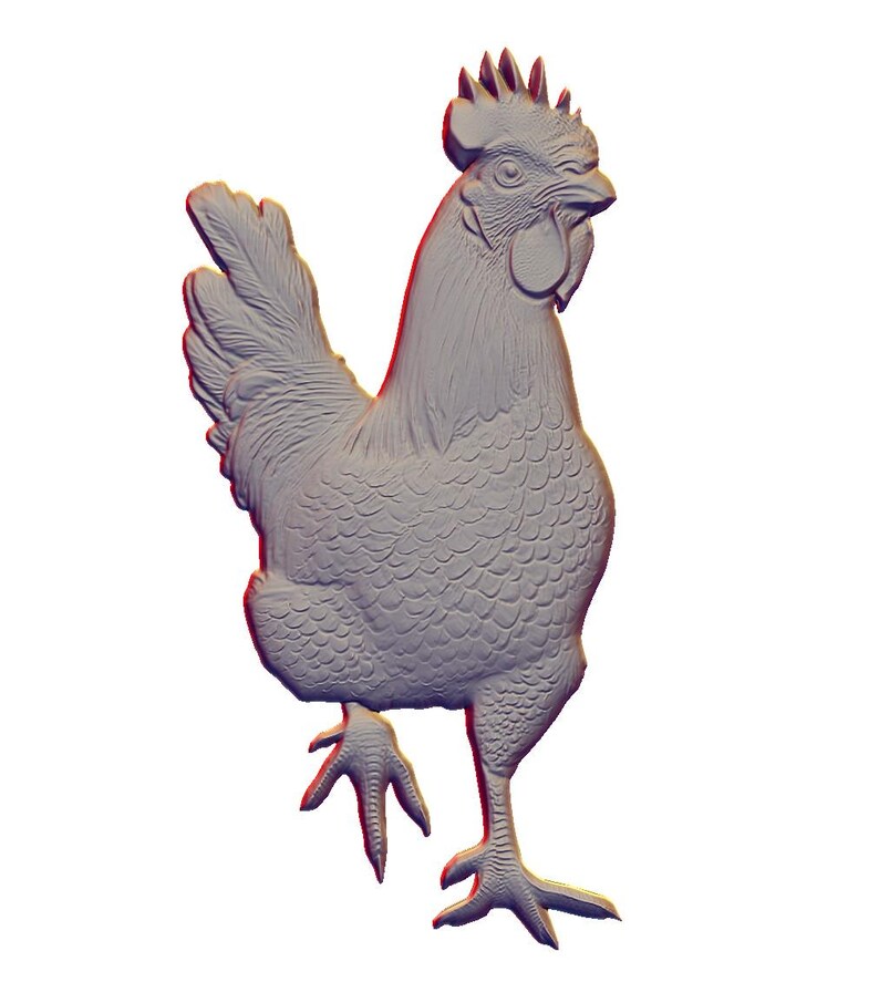 3D Rooster Model STL File: CNC, Laser, 3D Printing (digital Download ...