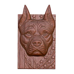 Patriotic Bulldog Portrait with American Flag 3D Model STL File for CNC Router, Laser Engraving & 3D Printing - Instant Digital Download
