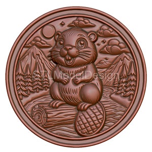 Charming Forest Beaver 3D Model STL File - For CNC Router, 3D Printing & Laser Engraving - Instant Digital Download