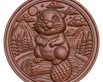Forest Beaver 3D Model STL File: CNC Router, 3D Printing, Laser Engraving (Digital Download)