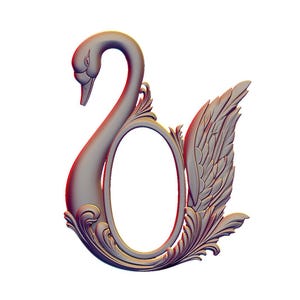 Swn Frame Models Swan Oval Frame 3D Model STL, CNC Router Laser Engraving (digital ...