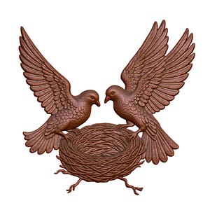 Archivo STL del modelo 3D de palomas con nido para fresadora CNC, grabado láser e impresión 3D: descarga digital instantánea