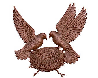 Doves with Nest 3D Model STL File: CNC Router, Laser, 3D Printing (Digital Download)