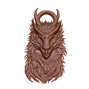 Mystical Dragon Head Sculpture 3D Model STL File for CNC Router, Laser Engraving & 3D Printing - Instant Digital Download