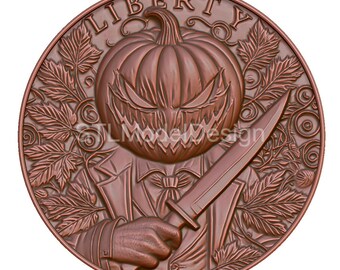 Sinister Harvest Pumpkin 3D Model STL File: CNC Router, Laser, 3D Printing (Digital Download)