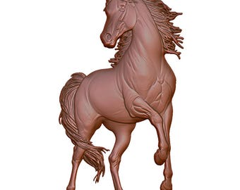 Majestic Aufzucht Pferd 3D STL Modell: CNC, Laser, 3D Druck (Digital Download)