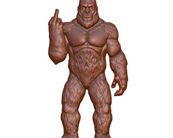 Funny Bigfoot 3D Model STL: Rude Gorilla Statue (Digital Download)