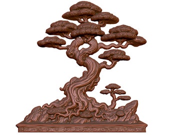 Bonsai Tree 3D Model STL File: CNC Router, Laser, 3D Printing (Digital Download)