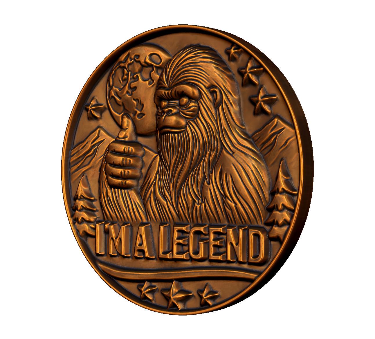 Bigfoot 'i'm a Legend' 3D Model STL File: CNC Router, Laser, 3D ...