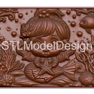 Fichier STL de modèle 3D de sirène mystique pour la sculpture CNC et l&#39;impression 3D - téléchargement numérique instantané