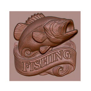 Bass Fishing Decor Sign 3D Model STL File for CNC Router, Laser Engraving & 3D Printing - Instant Digital Download