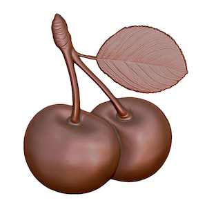 Arquivo STL de cereja de chocolate realista para escultura CNC e impressão 3D | Modelo de relevo de guloseima doce - Download digital | Arte de sobremesa com gravação a laser