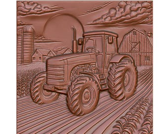 Lantbrukstraktorscen 3D-modell STL-fil: CNC-router, laser, 3D-utskrift (digital nedladdning)