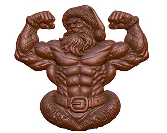 Muscular Santa Claus 3D Model STL File, CNC Router, Laser Engraving (Digital Download)