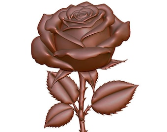 Elegant Rose 3D STL Model, CNC Laser Engraving, 3D Printing (Digital Download)