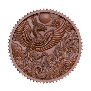 Archivo STL del majestuoso modelo 3D en relieve de fénix para CNC, grabado láser e impresión 3D: descarga digital instantánea
