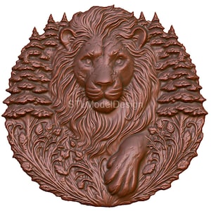 King of the Jungle Lion Sculpture STL File for CNC, Laser Engraving & 3D Printing - Instant Digital Download