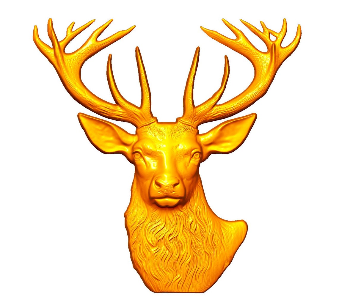Majestic Deer Head Wall Decor 3D Model: CNC Router, Laser Engraving ...
