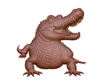 Realistic Crocodile Relief STL – Wildlife Wall Art, CNC Carving Model (Digital Download)