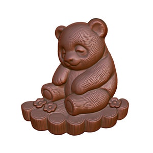 Schattige pandafiguur 3D-model STL-bestand voor CNC-router, lasergravure en 3D-printen - direct digitaal downloaden