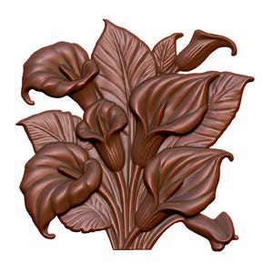 Buquê de lírios de Calla - Elegante buquê de lírios de Calla Modelo 3D Arquivo STL para roteador CNC, gravação a laser e impressão 3D - Download digital instantâneo