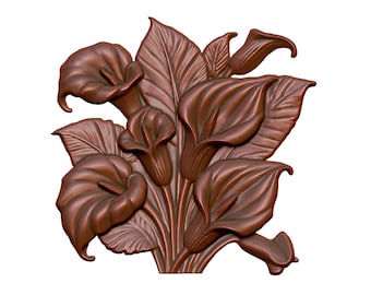 Calla Lilies Bouquet 3D Model – CNC Router, Laser Engraving, 3D Printing (Digital Download)