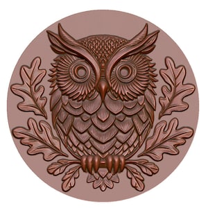 Wise Owl 3D STL Model for CNC Router, Laser Engraving & 3D Printing - Instant Digital Download