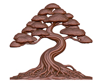 Bonsai Tree 3D Model STL File: CNC Router, Laser, 3D Printing (Digital Download)
