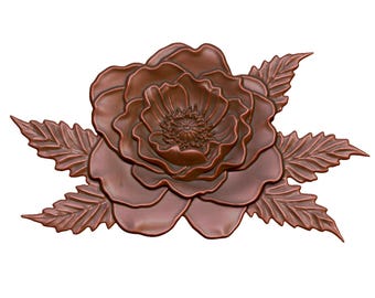 Floral Rose 3D STL Model: CNC Router, Laser, 3D Printing (Digital Download)