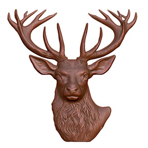 File STL modello 3D della decorazione della parete della testa di cervo maestoso per router CNC, incisione laser e stampa 3D - Download digitale istantaneo