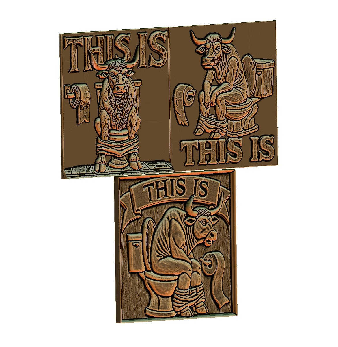 Funny Router Signs Funny Bull Toilet Sign 3D Models, CNC Router Laser Engraving Files ...