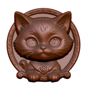 Fichier STL de modèle 3D décoratif de chat élégant pour routeur CNC, gravure laser et impression 3D - Téléchargement numérique instantané