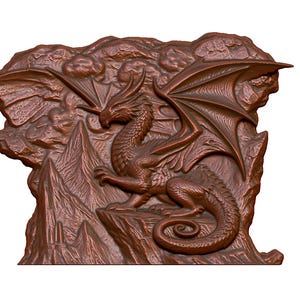Archivo STL de modelo 3D de majestuoso dragón en relieve para enrutador CNC, grabado láser e impresión 3D: descarga digital instantánea