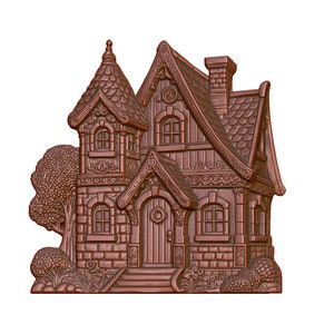 Whimsical Cottage Decorative 3D Model STL File for CNC Router, Laser Engraving & 3D Printing - Instant Digital Download