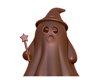 3D Printed Halloween Ghost – Witch Hat, Star Wand (STL File)