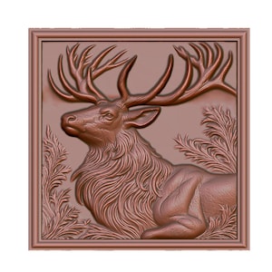 Serene Stag 3D-model STL-bestand voor CNC-router, lasergravure en 3D-printen - direct digitaal downloaden
