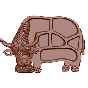 Fichier STL pour planche de service pour vache - Modèle CNC de charcuterie de ferme (téléchargement numérique)