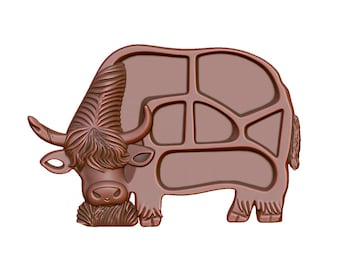 Cow Serving Board STL File – Farmhouse Charcuterie CNC Model (Digital Download)