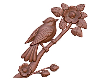 Bird on Branch 3D Model STL File, CNC Router Laser Engraving (Digital Download)
