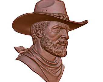 Cowboy 3D STL Model: Western CNC Router, Laser, 3D Printing (Digital Download)