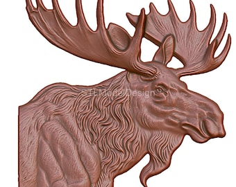 Moose 3D Model STL: CNC Router, Laser Engrave & 3D Printing (Instant Download)
