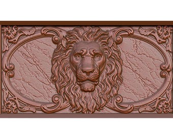 Cabeza de león real: modelo STL: fresadora CNC, láser, impresión 3D (descarga digital)