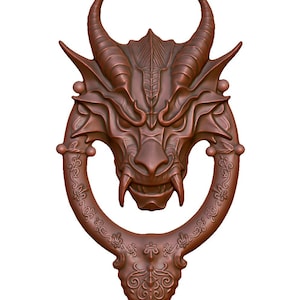 Dragon Head Crest 3D STL Model for CNC Router, Laser Engraving & 3D Printing - Instant Digital Download