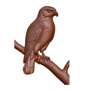 Arquivo STL de relevo Hawk on Branch para roteador CNC, gravação a laser e impressão 3D – Download instantâneo de arte de parede de ave de rapina