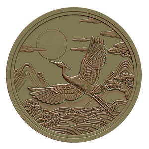 Japanese Crane 3D STL Model for CNC Router, Laser Engraving & 3D ...