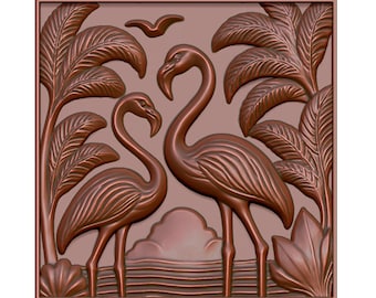 Flamingo Paradise 3D Model STL File: CNC Router, Laser, 3D Printing (Digital Download)